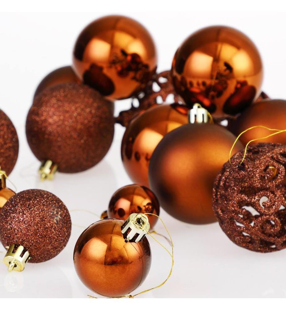 Boules de Noël, boules pour sapin de Noël, lot de 100, marron