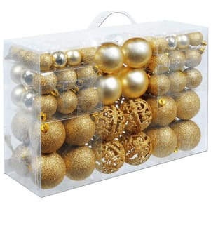 Boules de Noël, boules pour sapin de Noël, lot de 100 pièces, dorées