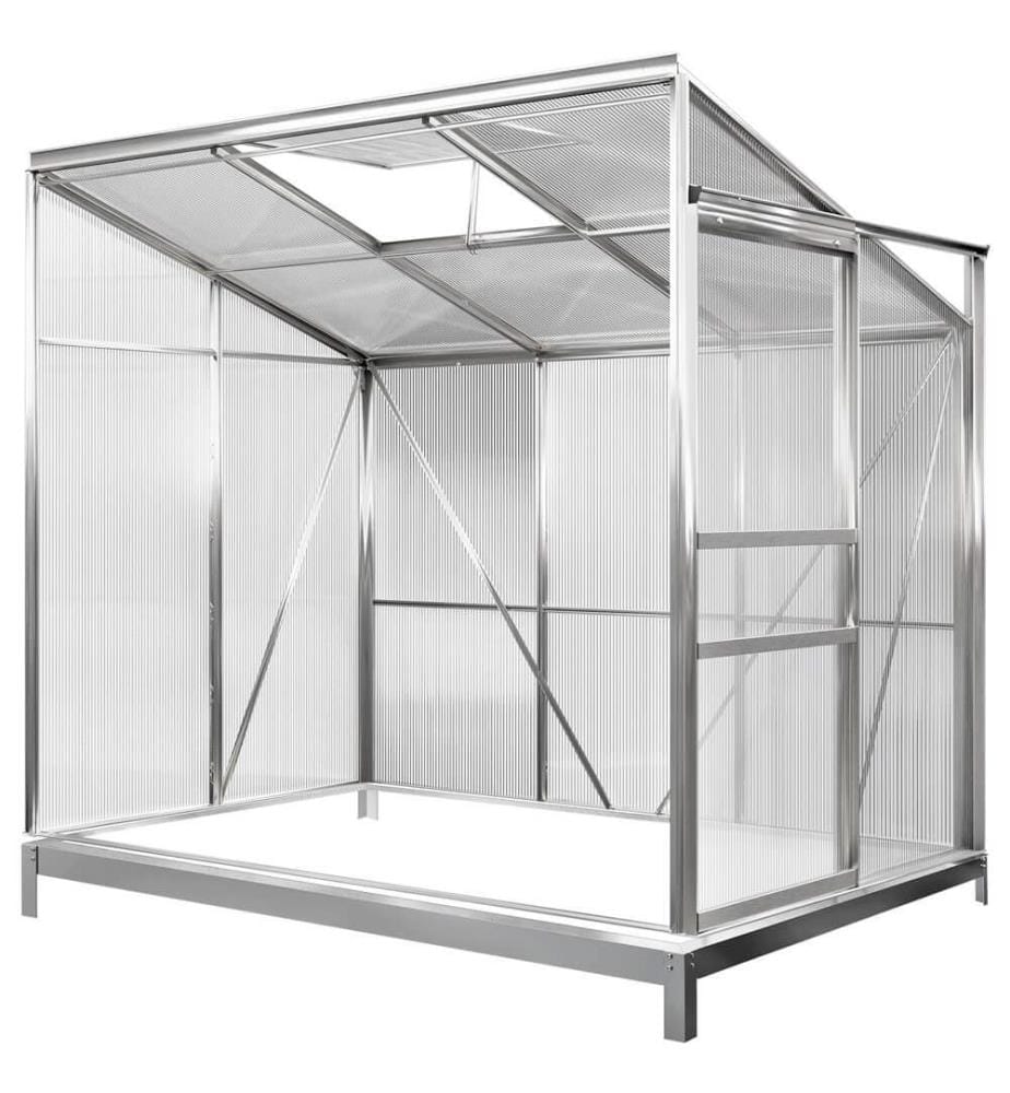 Serre d'appoint en aluminium avec fondations murales