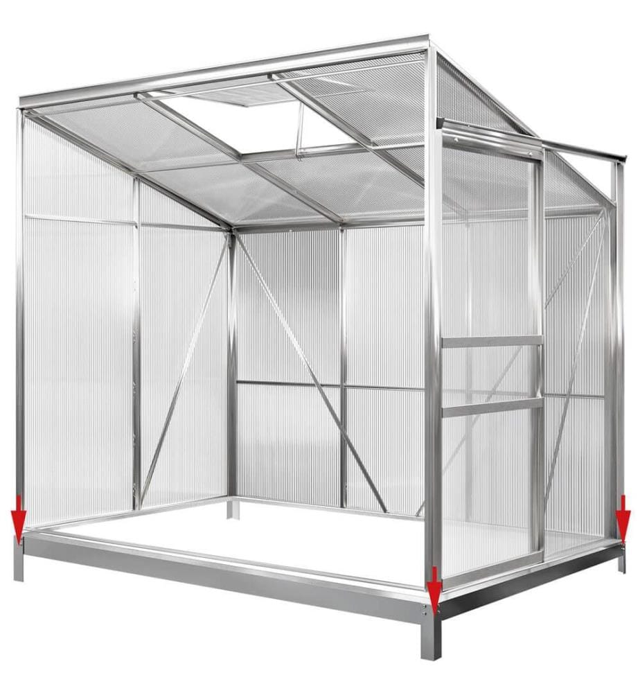 Serre d'appoint en aluminium avec fondations murales
