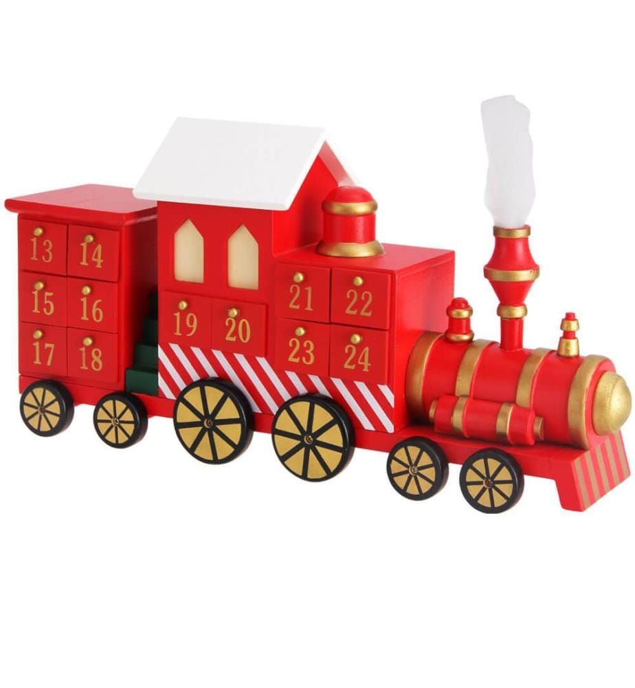 Adventskalender Lokomotive Holz zum Selbstbefüllen