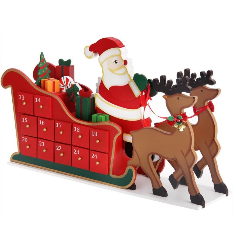Adventskalender Holz Schlitten zum Selbstbefüllen