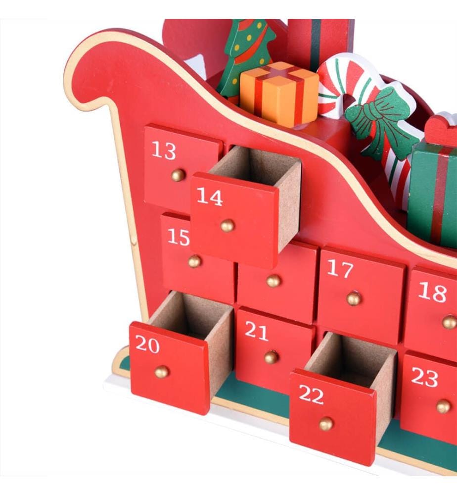 Adventskalender Holz Schlitten zum Selbstbefüllen