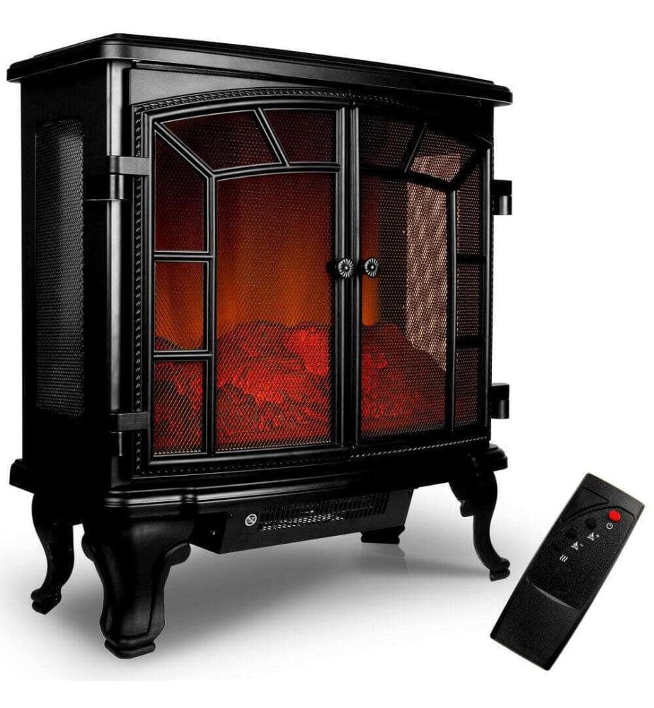 Elektrischer Kamin Doppeltür - mit Heizlüfter