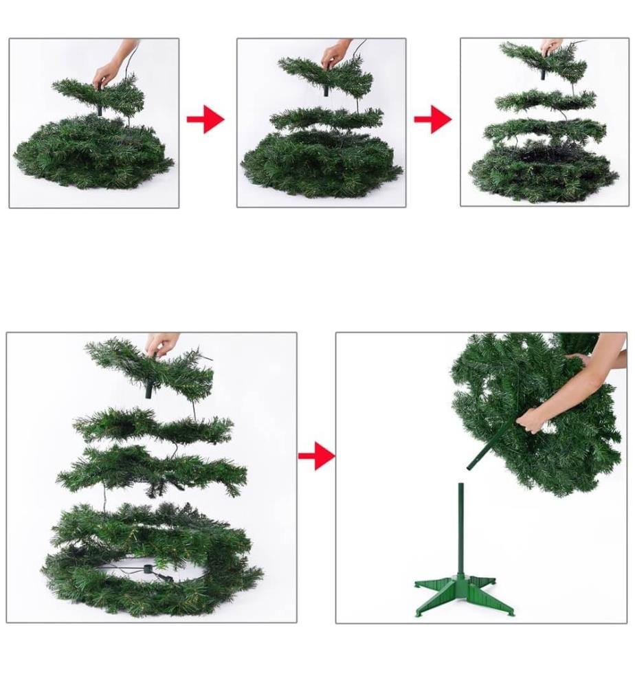 Sapin de Noël pliable de 150 cm, décorations comprises