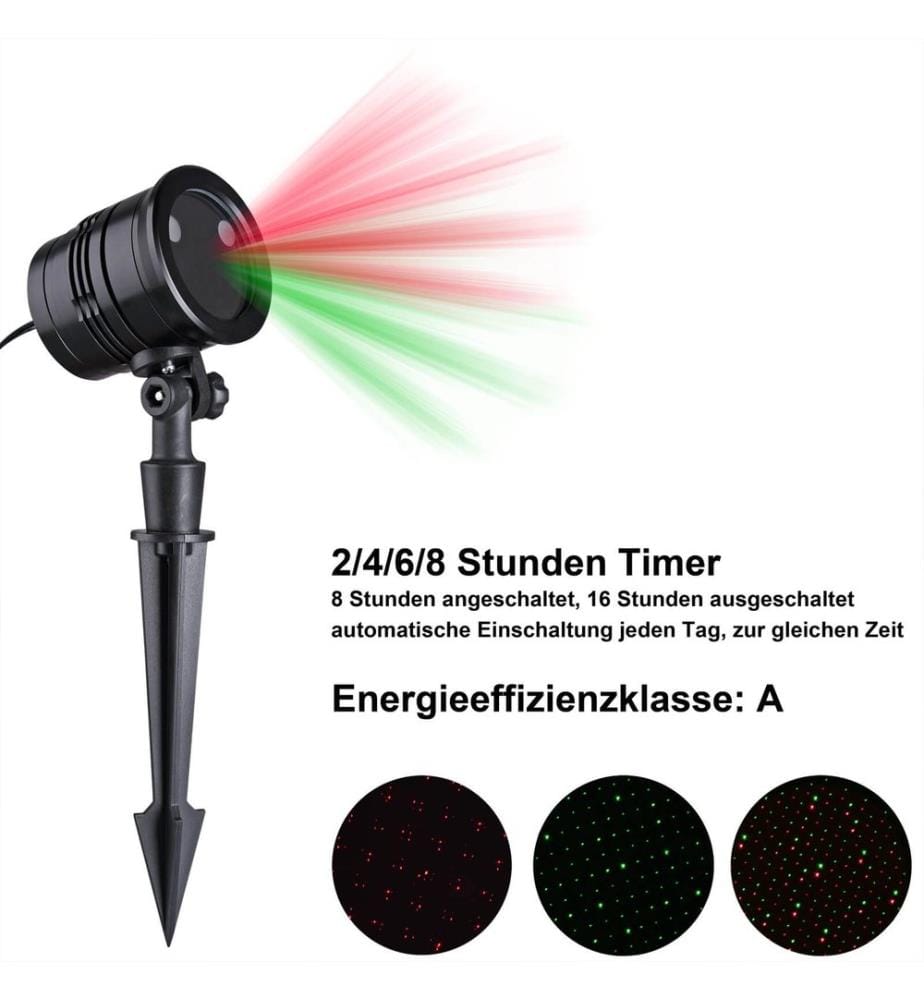 Proiettore laser a LED con motivi natalizi e telecomando
