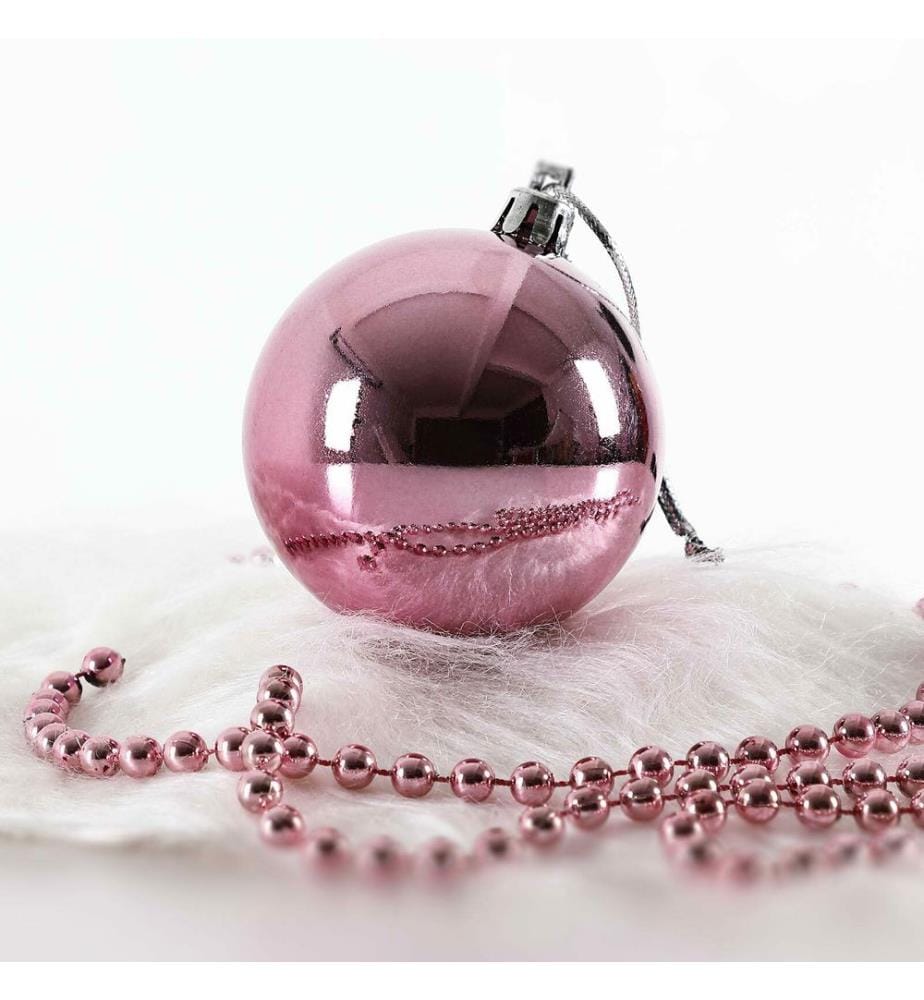 Boules de Noël, boules pour sapin de Noël, lot de 100, rose