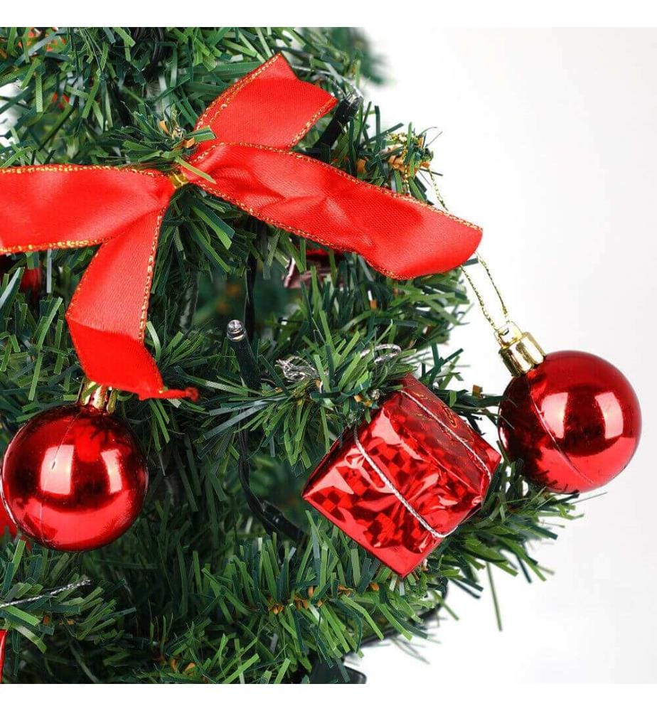 Mini sapin de Noël décoré, 36 cm - LED