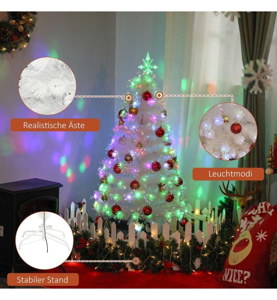 Sapin de Noël LED de 1,2 m, 130 branches, avec LED RGB, Ø 45 x 120 cm (H)