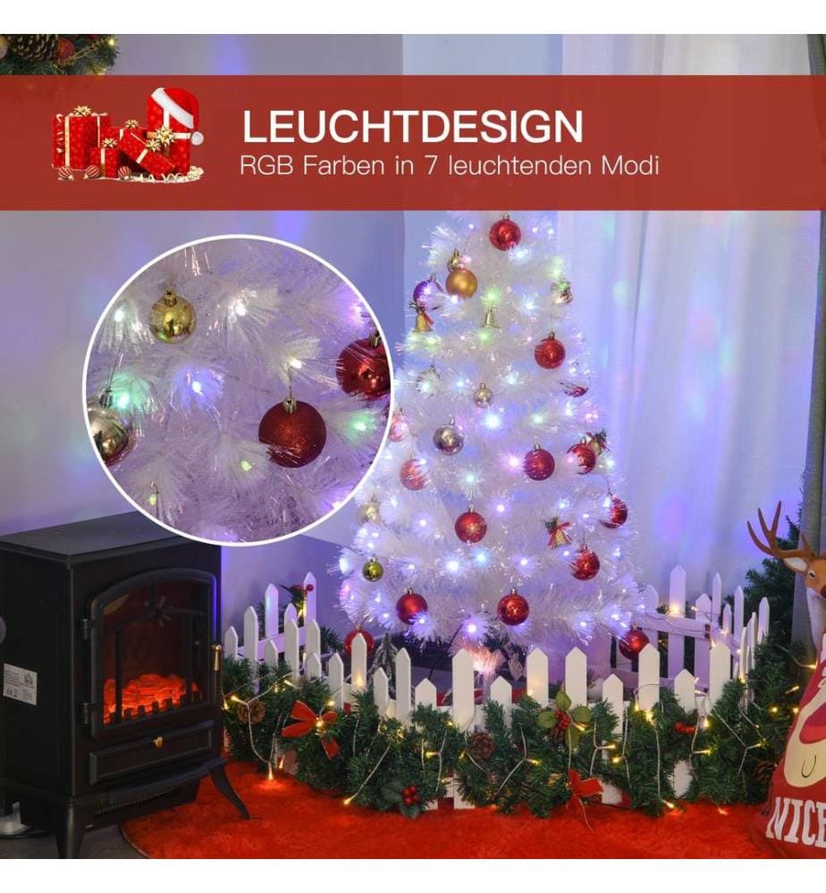 Sapin de Noël LED de 1,2 m, 130 branches, avec LED RGB, Ø 45 x 120 cm (H)