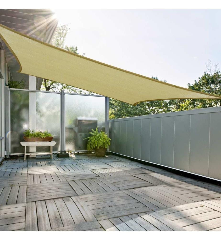 Sonnensegel 3x3m rechteckig 185g m² HDPE sand