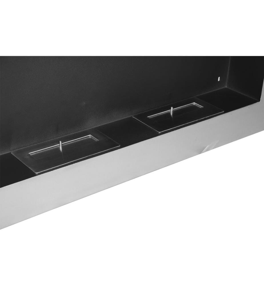 Cheminée à l'éthanol murale 110 x 54 cm, poêle au bioéthanol en acier inoxydable