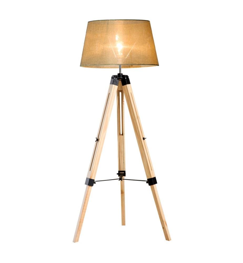 Lampadaire en bois 99-143 cm Malmö Nature Beige