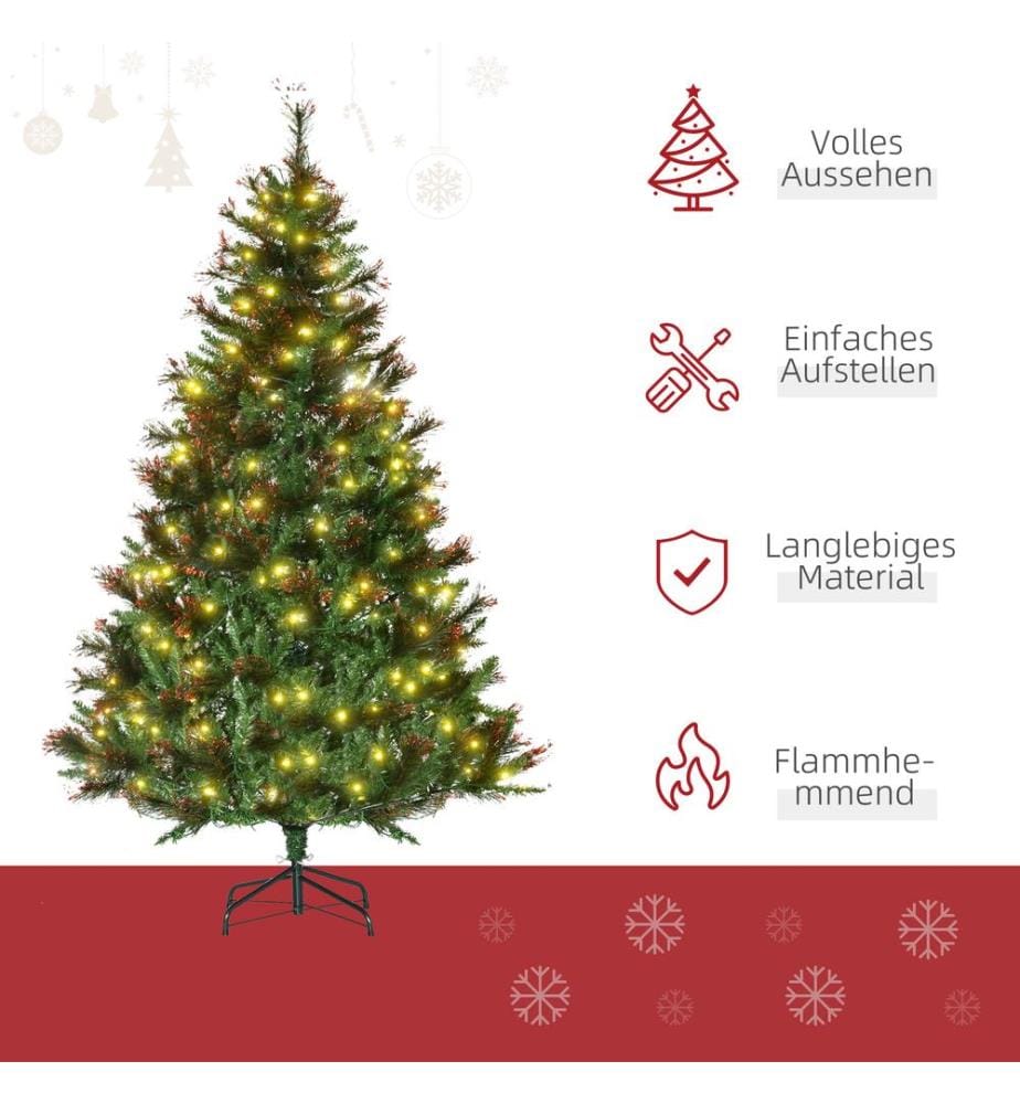 Sapin de Noël à LED avec 200 LED, 616 branches, Ø 112 x H 180 cm