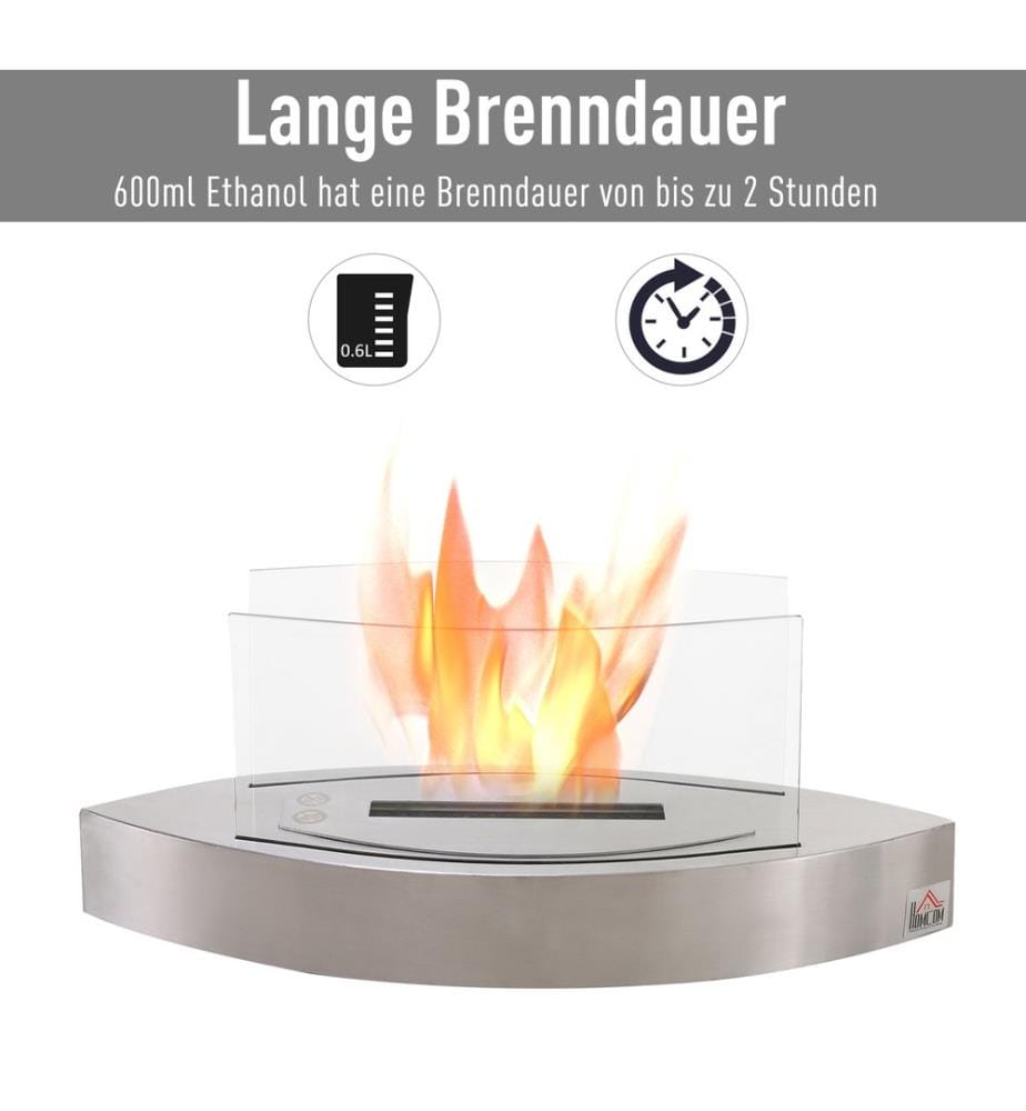 Ethanol-Kamin Tischkamin BioEthanol Ofen Edelstahl