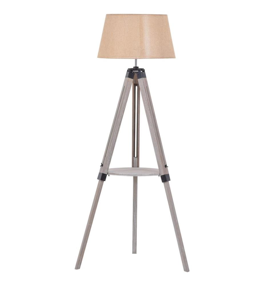 Stehlampe mit Regal 110-150 cm Malmö Braun Wash