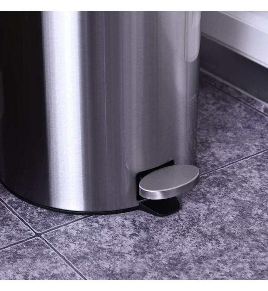 Poubelle à pédale en acier inoxydable de 20 litres avec seau intérieur et système Soft Close