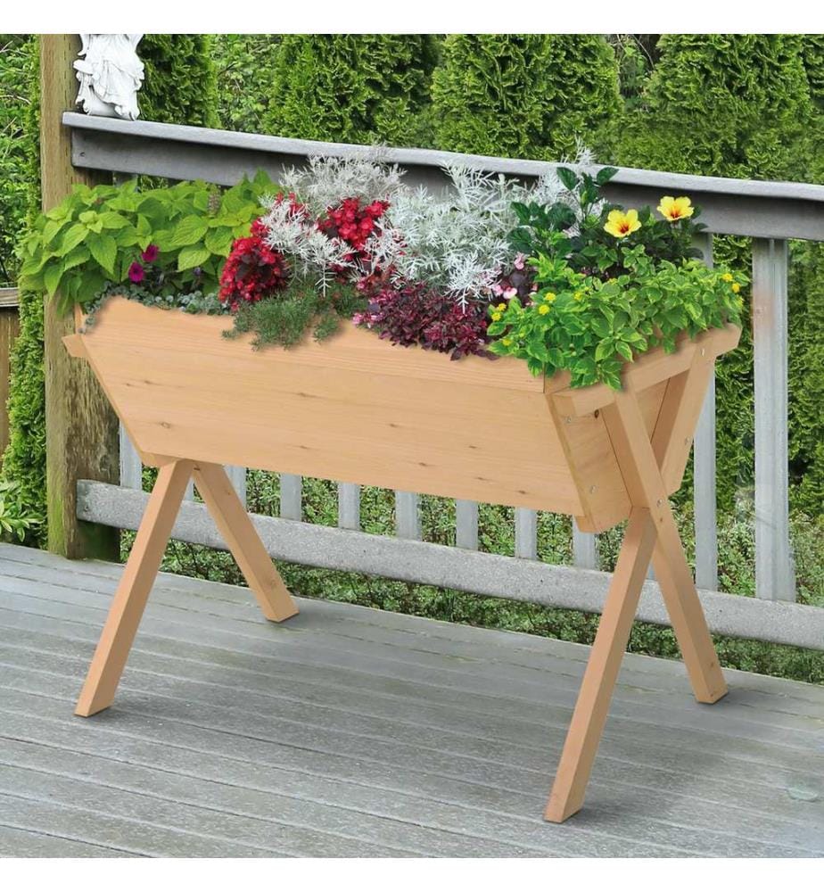 Jardinière surélevée avec toile de paillage