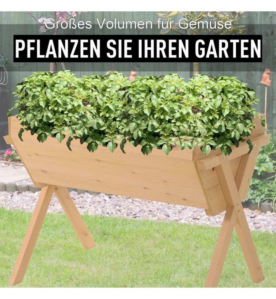Jardinière surélevée avec toile de paillage