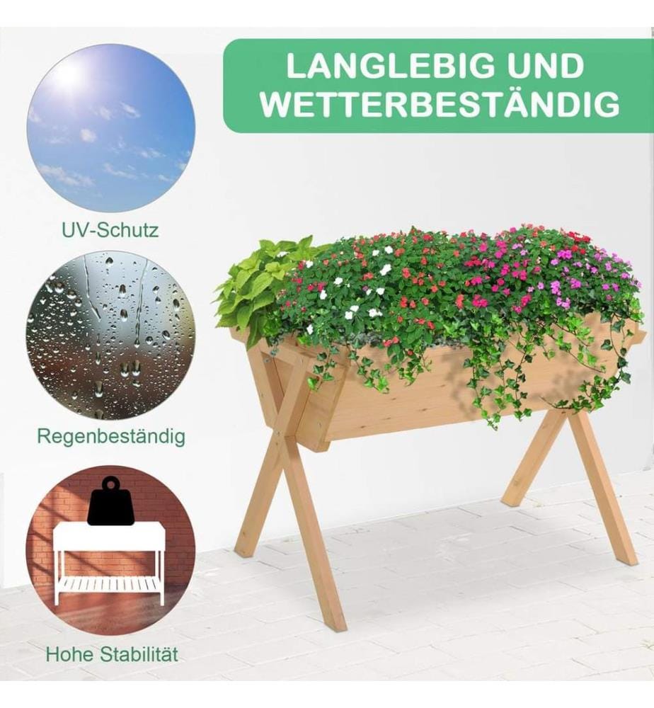 Jardinière surélevée avec toile de paillage