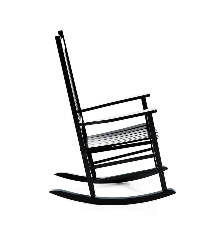 Fauteuil à bascule de jardin avec accoudoirs, en bois de peuplier noir