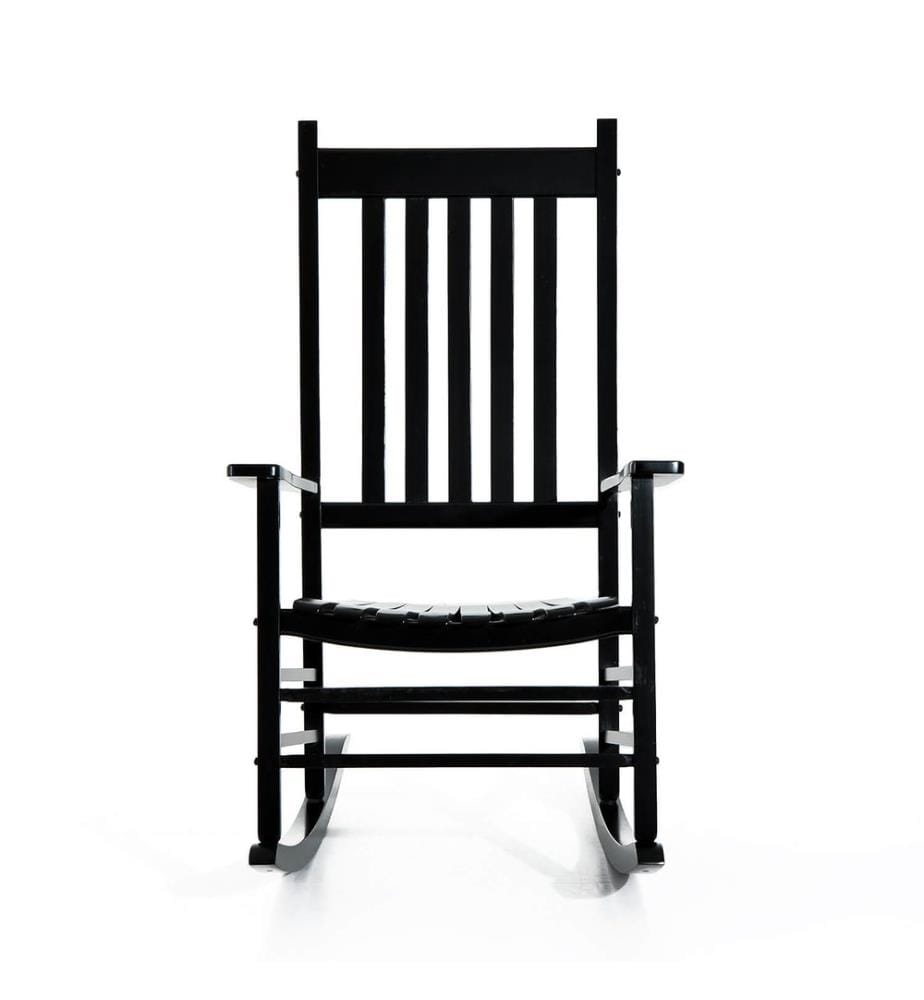 Fauteuil à bascule de jardin avec accoudoirs, en bois de peuplier noir