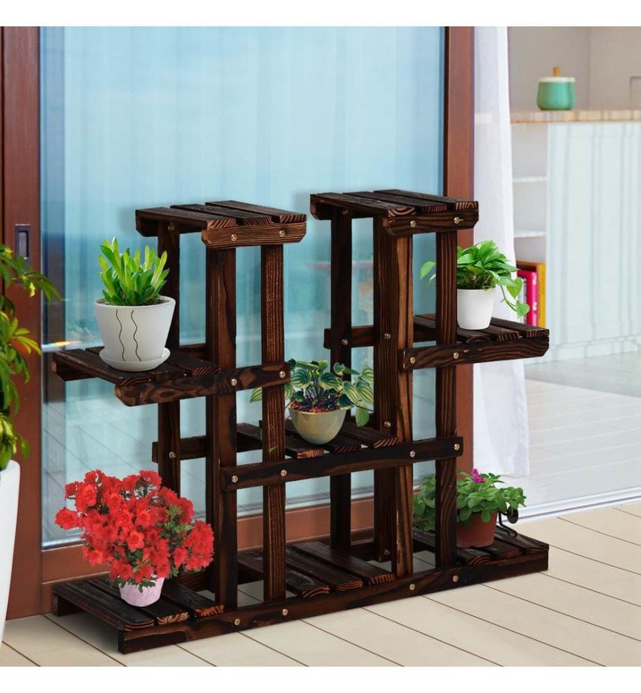 Plant Stairs, Flower Stairs, 3-Tier Plant Shelf - Wood