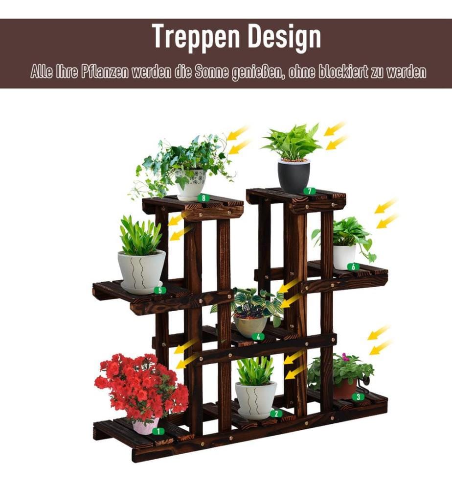 Plant Stairs, Flower Stairs, 3-Tier Plant Shelf - Wood