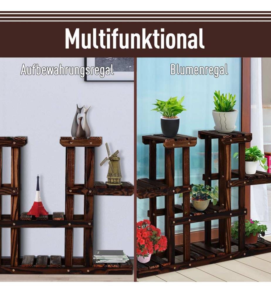 Plant Stairs, Flower Stairs, 3-Tier Plant Shelf - Wood