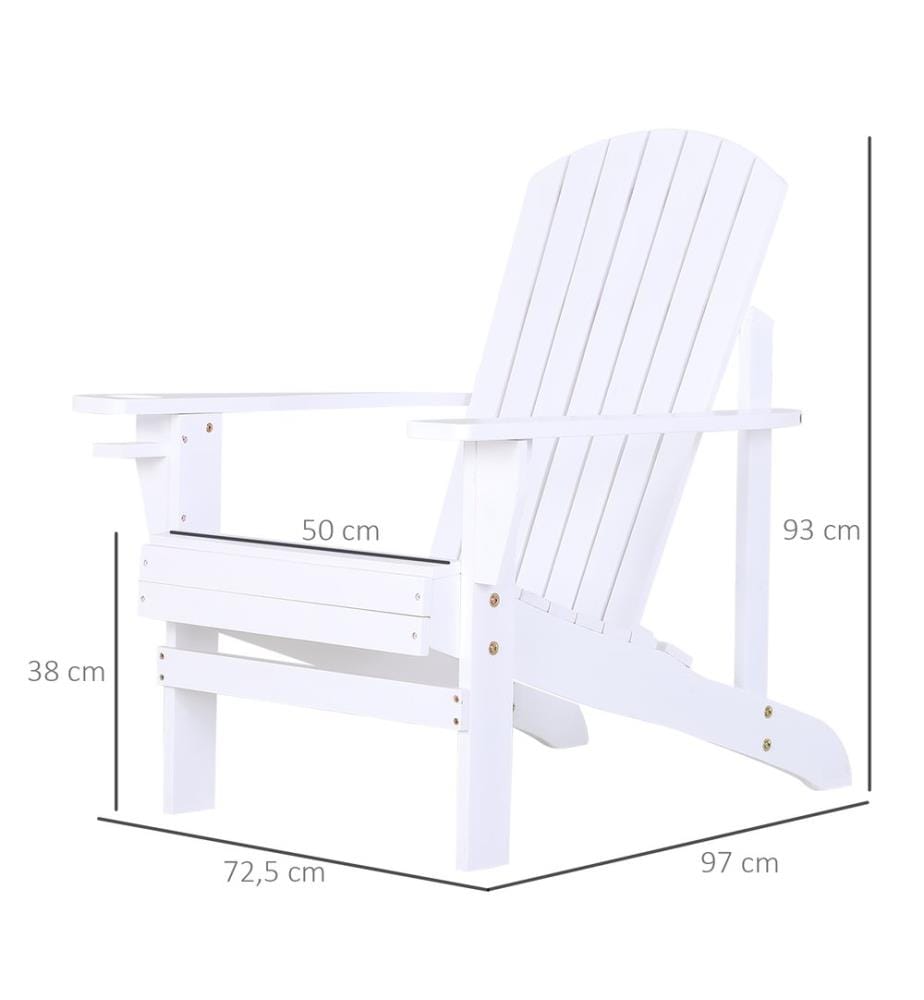 Gartenstuhl Adirondack Massivholz weiss