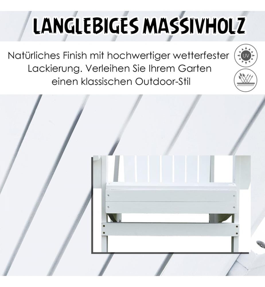 Gartenstuhl Adirondack Massivholz weiss