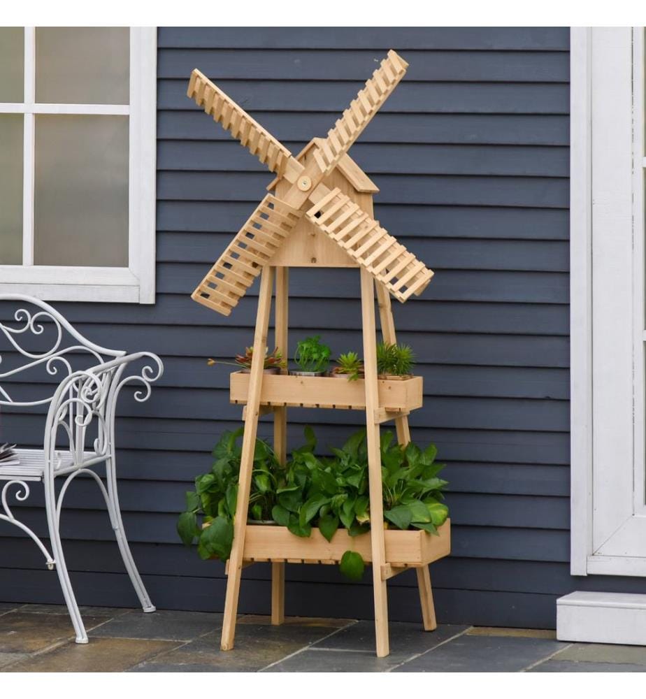 Pflanzentreppe Blumentreppe Pflanzregal Windmühle - Holz