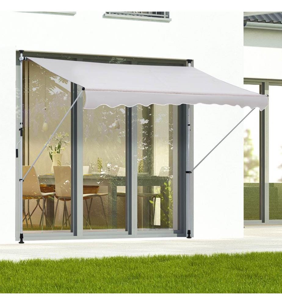 Store de balcon télescopique 300 x 120 cm, gris