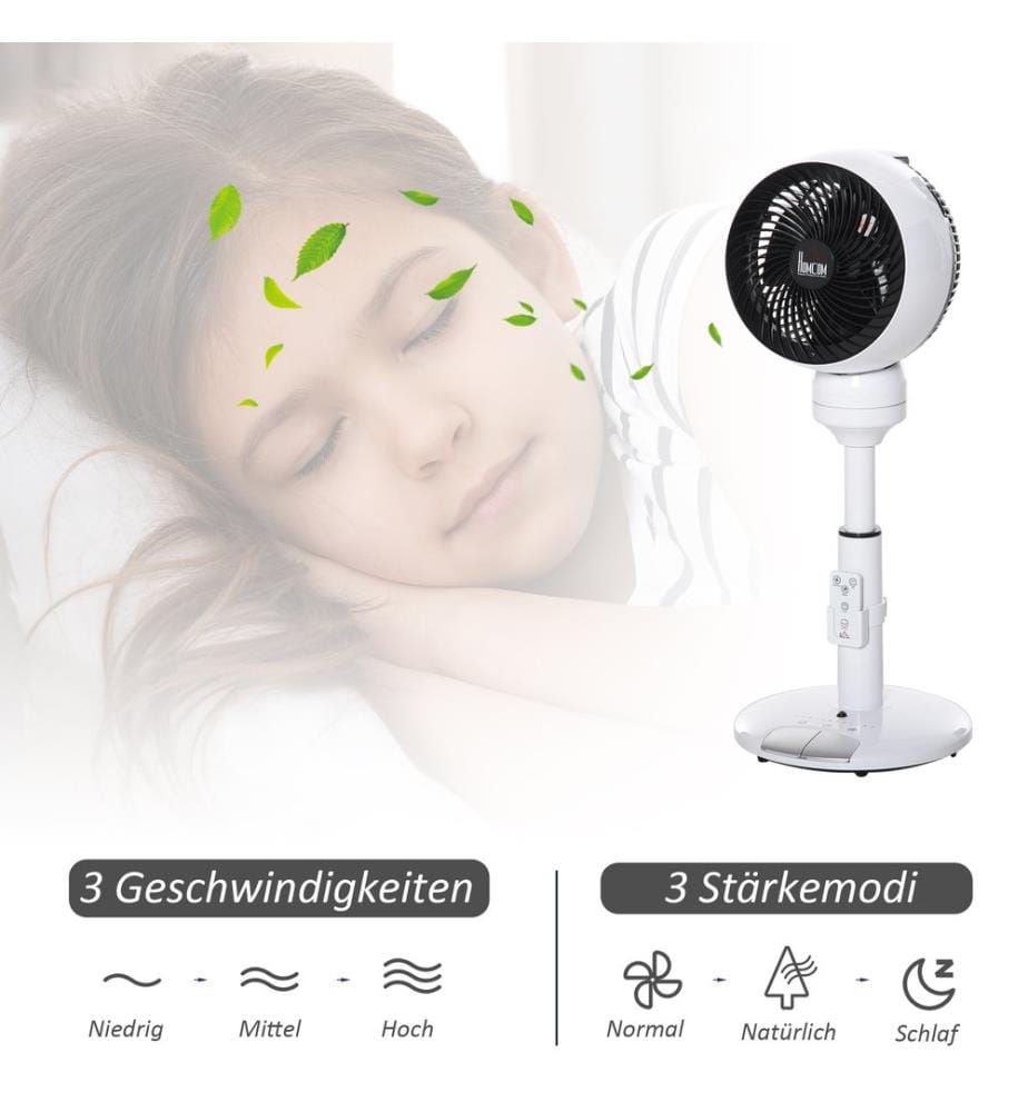 Standventilator 7h Timer mit Fernbedienung 70 cm