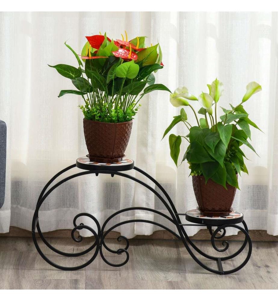 Plant Staircase, Flower Staircase, 2-Tier Plant Shelf - Mosaic