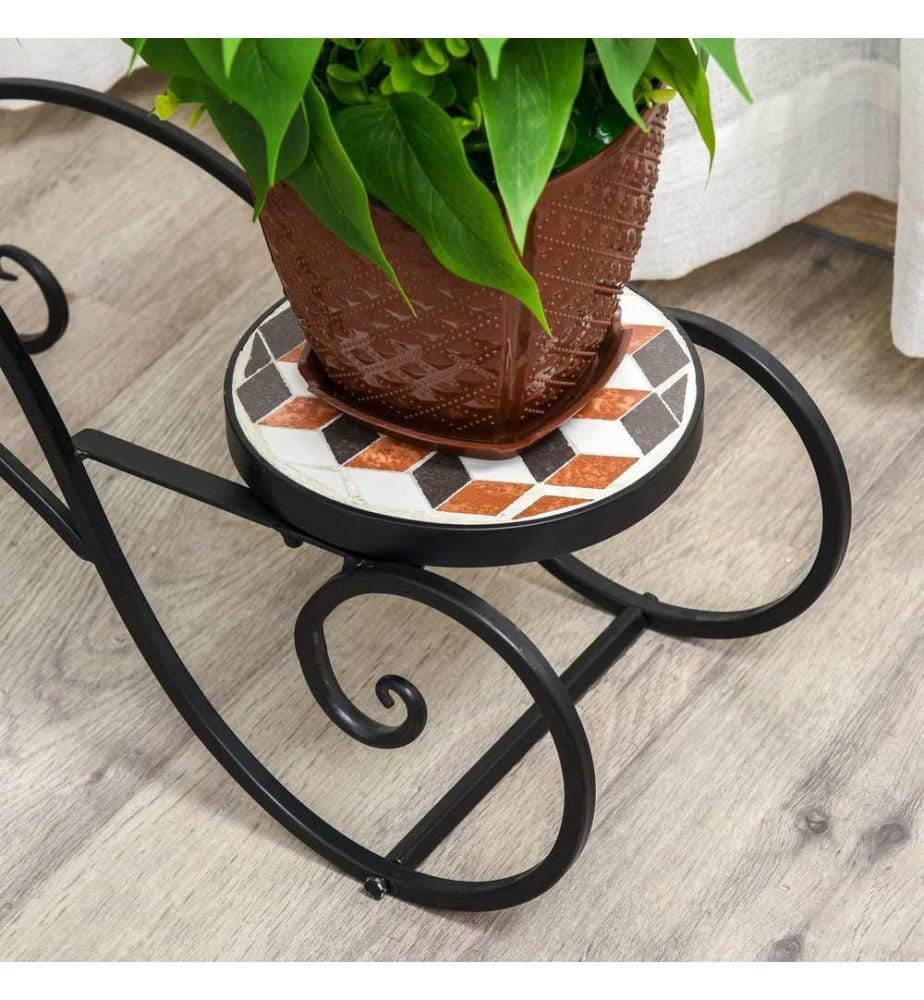Plant Staircase, Flower Staircase, 2-Tier Plant Shelf - Mosaic