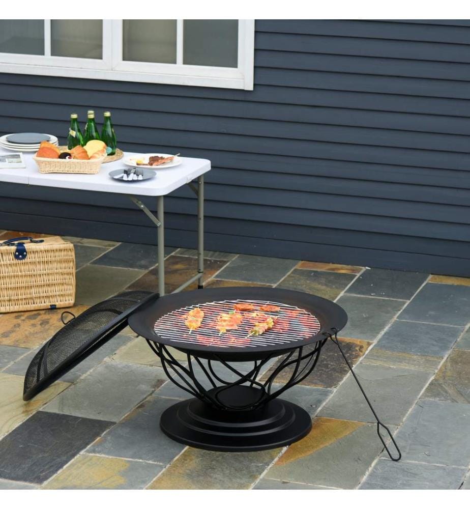 Feuerschale Feuerkorb mit Grill und Funkenschutz Ø 75 cm