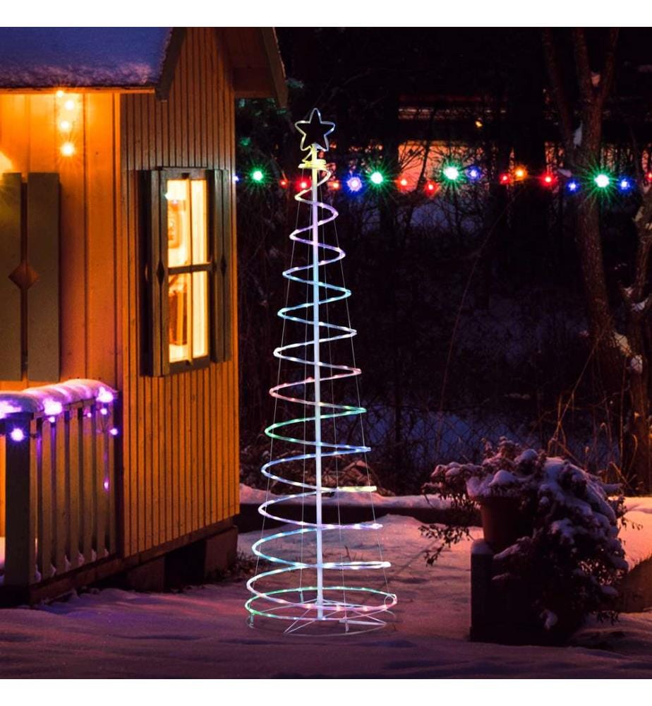 Sapin de Noël en spirale à LED avec 135 mini-lumières