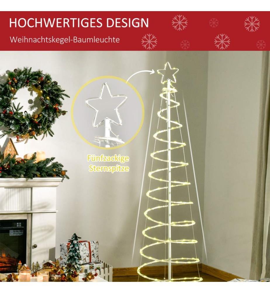 Sapin de Noël en spirale à LED avec 135 mini-lumières