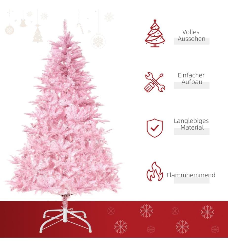 Sapin de Noël artificiel rose de 150 cm