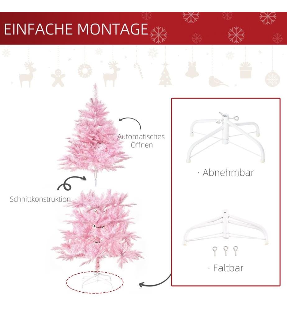 Sapin de Noël artificiel rose de 150 cm