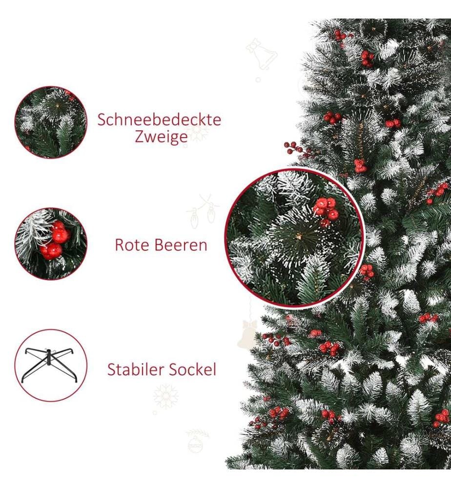 Weihnachtsbaum mit Deko und Schnee 180 cm