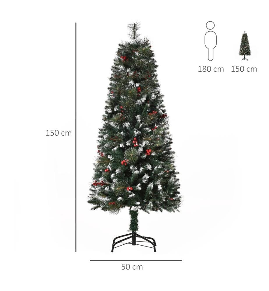 Sapin de Noël de 1,5 m, 360 branches, Ø 50 x 150 cm