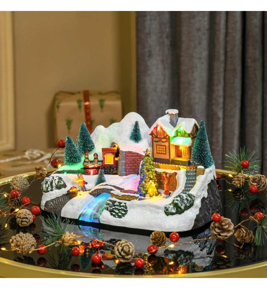 Village de Noël 30 cm x 19 cm x 19,5 cm, illuminé