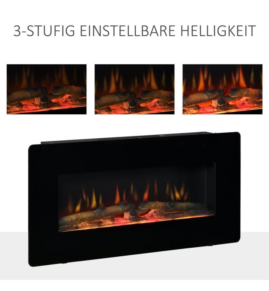 Elektrokamin Wandkamin mit Timer und Fla mmeneffekt