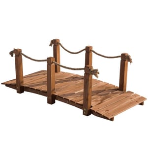 Pont pour étang, pont de jardin, pont en bois 152 x 67 x 50 cm