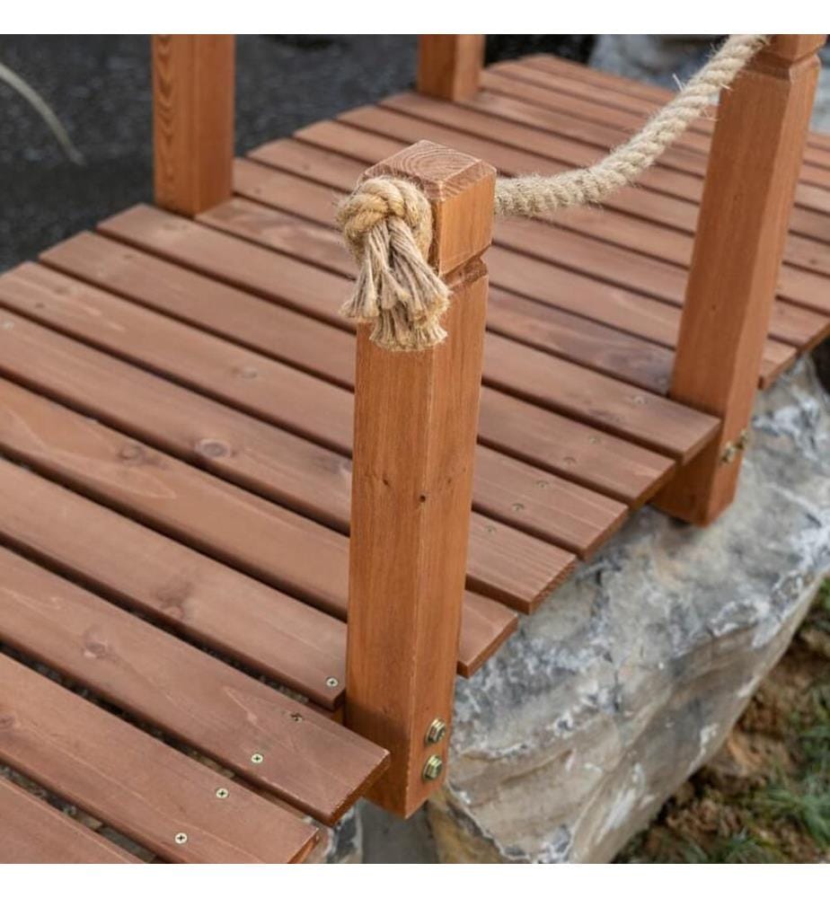 Pont pour étang, pont de jardin, pont en bois 152 x 67 x 50 cm