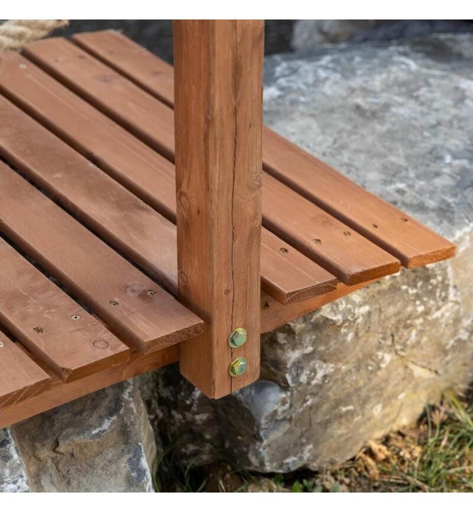 Pont pour étang, pont de jardin, pont en bois 152 x 67 x 50 cm
