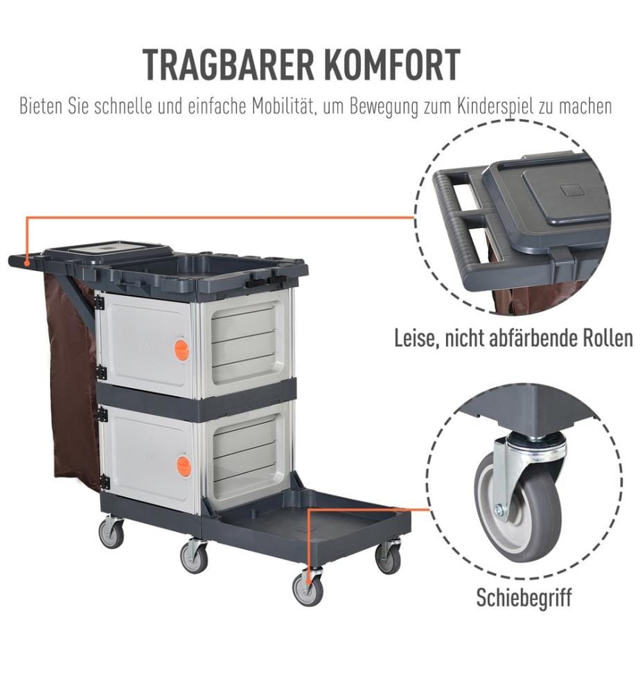 Chariot de nettoyage, chariot de ménage, chariot de lavage, chariot multifonction