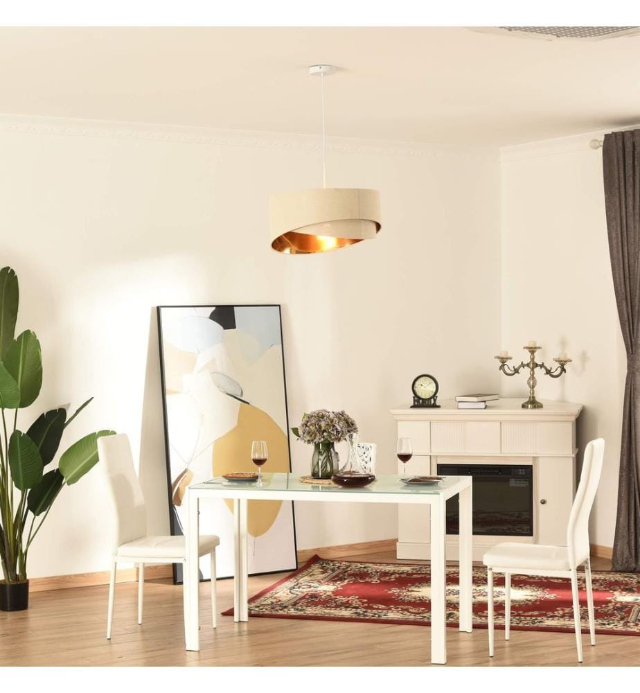Deckenlampe Hängelampe modern Beige Gold 50 cm